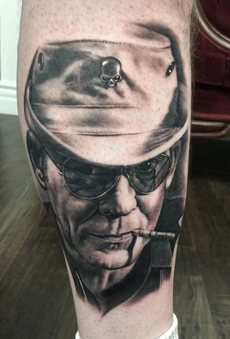 Tattoos - Hunter S Thompson Portrait Tattoo - 137309